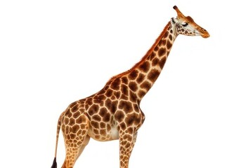 Naklejka premium Majestic Giraffe on White Background