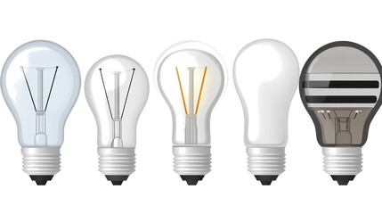 Energy Saving Light Bulbs on Transparent Background Generative AI
