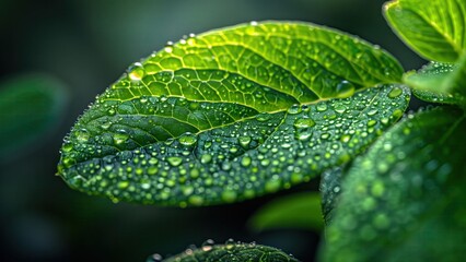 leaf with water drops