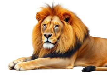 Obraz premium Majestic African Lion Resting, Powerful King of the Jungle in Studio