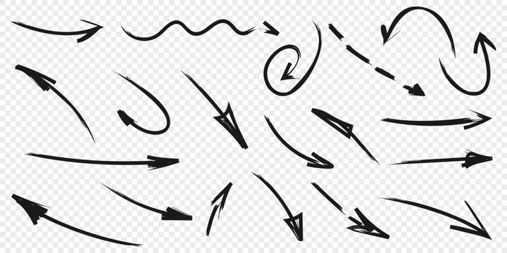 Circle line sketch and arrow icon in hand drawn style. Circular scribble doodle vector illustration on isolated background. Pencil or pen bubble sign business concept.