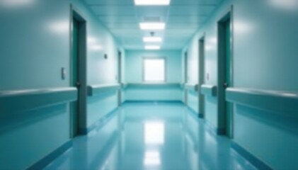 Soft focus hospital corridor, calming medical backdrop, abstract, pastel