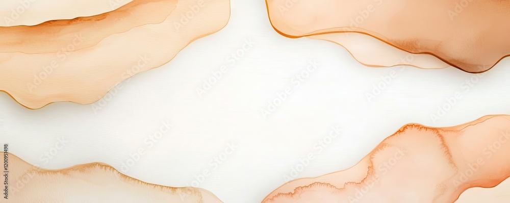 Poster neutral watercolor concept. abstract art background in soft peach and white tones, perfect for desig