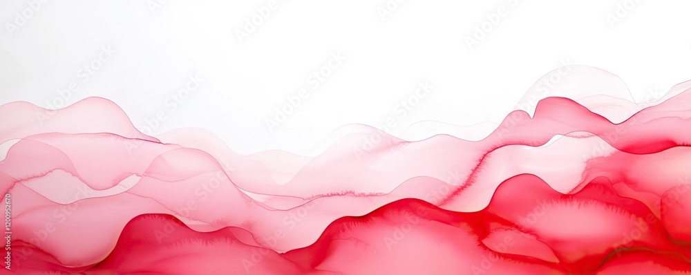 Aufkleber light pink watercolor idea. abstract red wave pattern on a white background for modern design projec