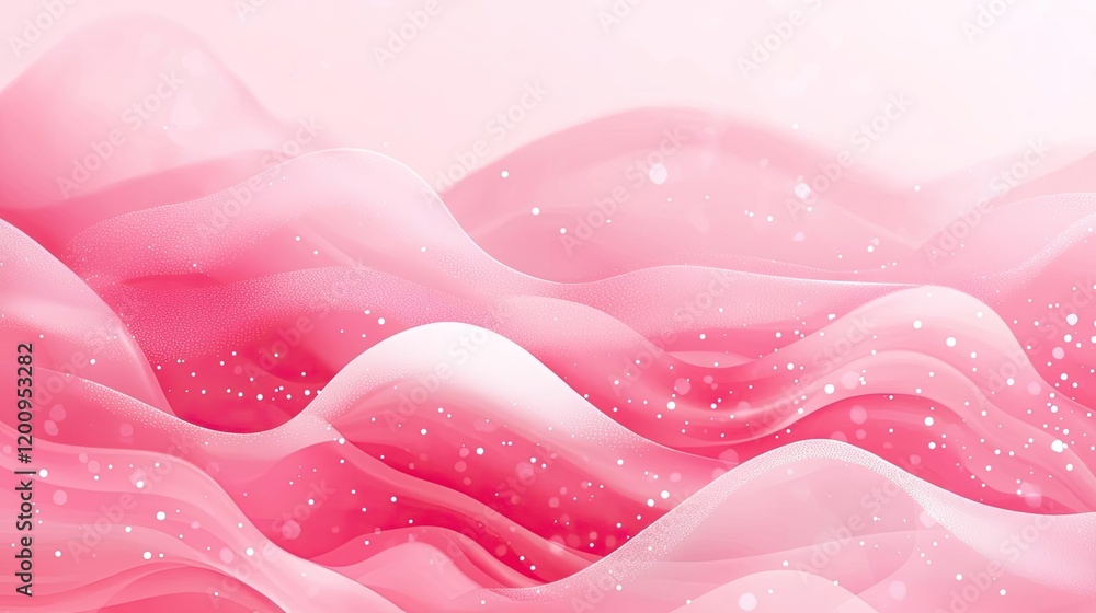 Poster light pink watercolor idea. abstract pink waves with sparkling effects create a dreamy and elegant a