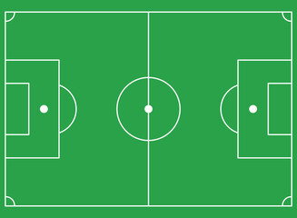 Soccer field in flat style. Football stadium vector illustration on isolated background. Sport plan sign business concept.