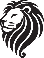Lion vector illustration in black and white
