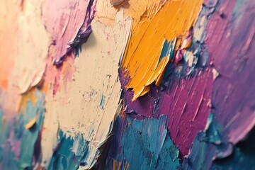 Aged paint layers peeling back to reveal rich contrasts and vibrant tones