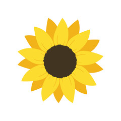 Sunflower icon in flat style. Flora vector illustration on isolated background. Sunflower sign business concept.