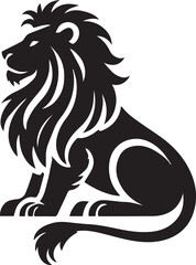 Lion vector illustration in black and white