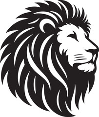 Lion vector illustration in black and white