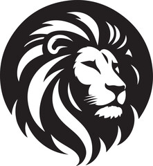 Lion vector illustration in black and white