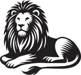 Fototapeta premium Lion vector illustration in black and white