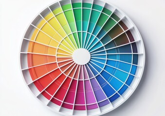 Circular color palette with vibrant hues.