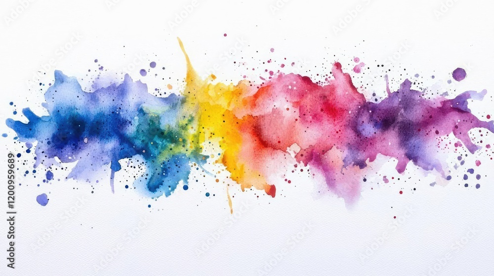 Poster minimalist watercolor idea. a vibrant watercolor splash in various colors creating a visually appeal