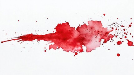 Minimalist watercolor idea. Vibrant red watercolor splash with dynamic, artistic movement on a white background.
