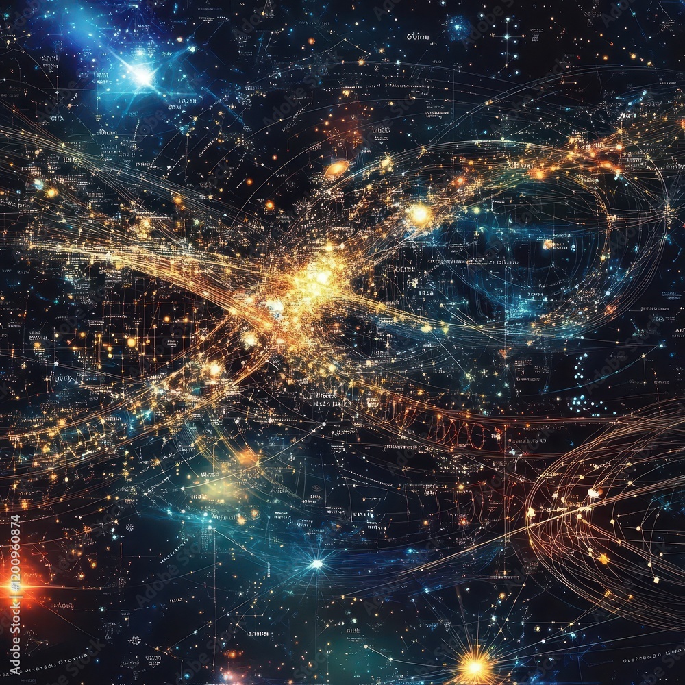 Poster abstract network visualization illuminating global connections