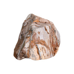 A single piece of stone isolated on background, a natural rock with a rough texture. Stone garden...