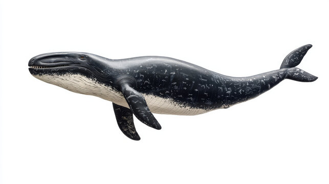 Cartoon basilosaurus dinosaur character. Isolated vector predatory marine wildlife. Prehistoric archaeocete whale from late Eocene. Aquatic animal, reptile with flippers. Water monster lived in ocean