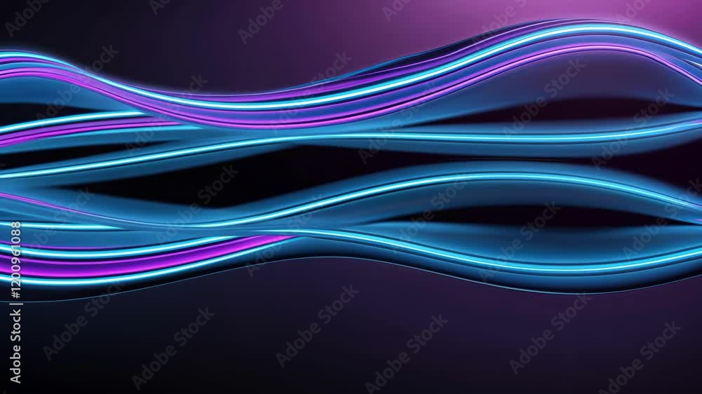 Poster fluid light waves create an abstract, vibrant scene with dynamic movement and energy in a modern dig