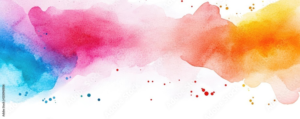 Poster playful watercolor concept. colorful watercolor splash creating a vibrant artistic background for de