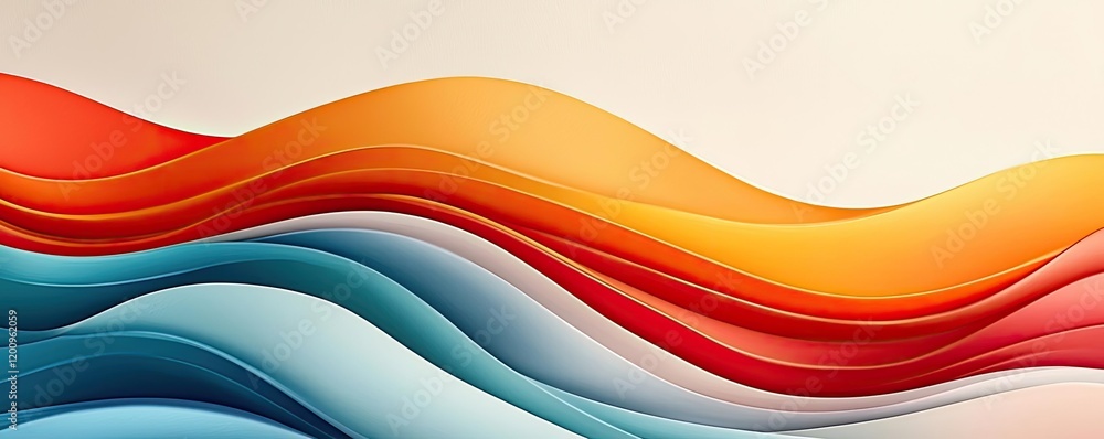 Poster Playful watercolor concept. Colorful wave patterns create a vibrant and dynamic background for creative projects.