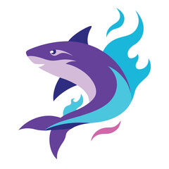 Obraz premium shark cartoon isolated on white