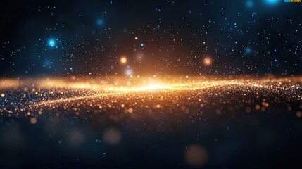 Glimmering cosmic landscape with sparkling stars and light