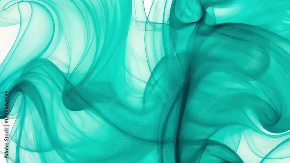 Poster fluid movement creates an ethereal atmosphere with vibrant transparent waves, showcasing dynamic ele