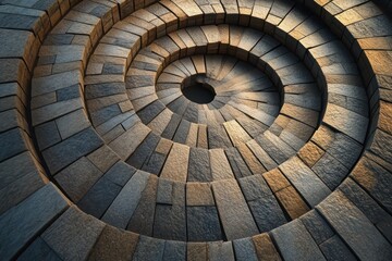 Fototapeta premium Endless brick tiles with smooth gradients and textured surfaces, arranged in a spiral