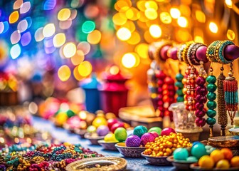 Assorted Sale Items with Bokeh Background - Colorful Sale Banner