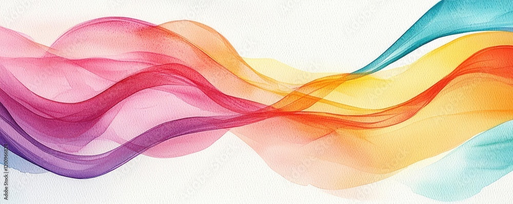 Aufkleber playful watercolor concept. colorful flowing waves of abstract design create a vibrant and dynamic v