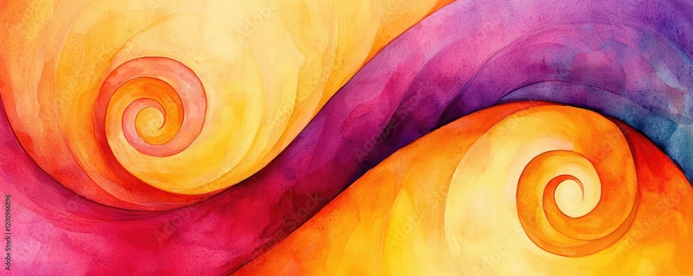 Poster playful watercolor concept. vibrant swirling colors creating an abstract and dynamic visual experien