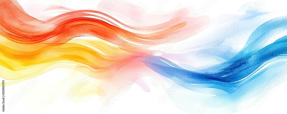 Poster playful watercolor concept. abstract swirls of color in vibrant hues create a dynamic visual flow.