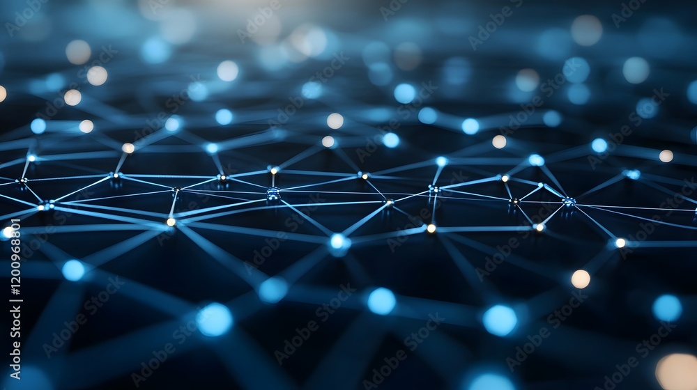 Poster abstract network nodes connected by lines