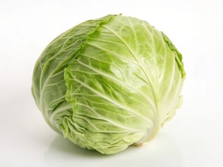 Fototapeta premium Fresh Head of Cabbage, Vibrant Green and Ready to Cook