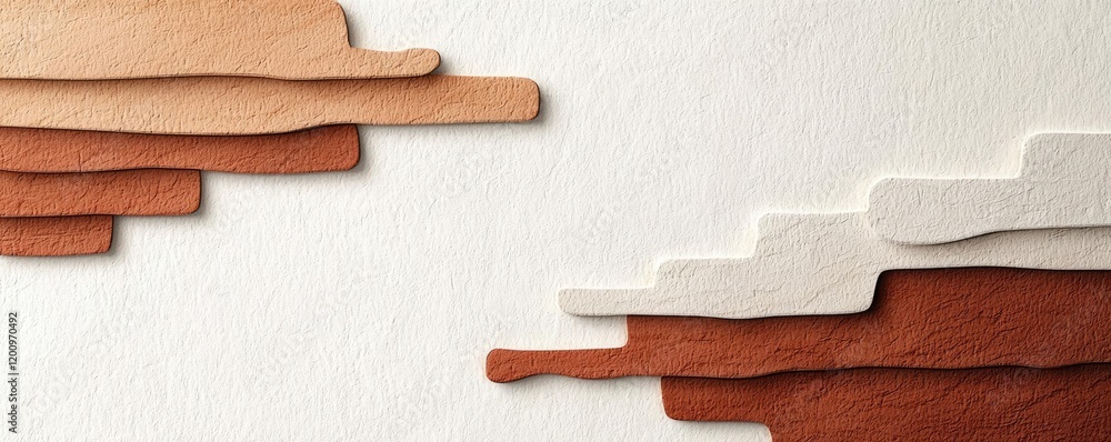 Poster neutral watercolor concept. abstract design featuring layered textures in earthy colors on a clean b