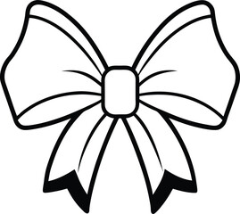 bow decoration icon, line style