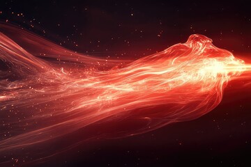 A glowing red smoke effect combined with dynamic flame textures for a fiery and energetic design