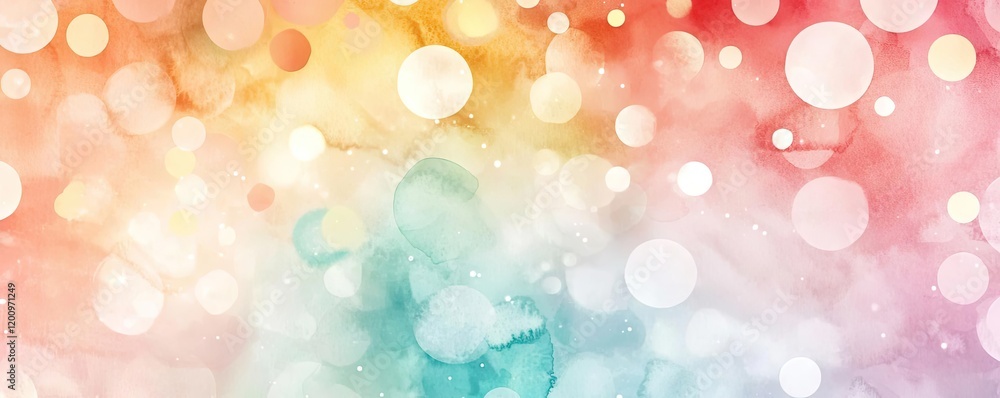 Poster neutral watercolor concept. colorful abstract background with soft bokeh lights in vibrant hues and 