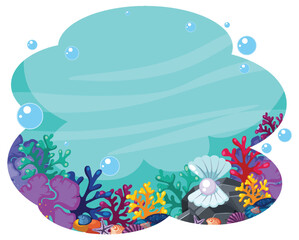 Naklejka premium Colorful Underwater Sea Life Illustration