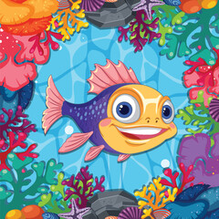 Fototapeta premium Colorful Sea Creature in Coral Reef