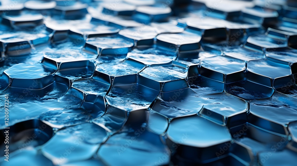 Aufkleber abstract blue hexagonal pattern surface texture
