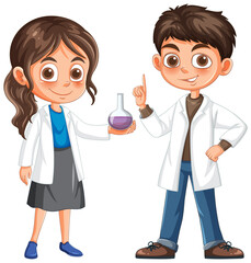 Fototapeta premium Young Scientists in Lab Coats