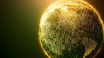 Glowing Sphere of Digital Data and Code