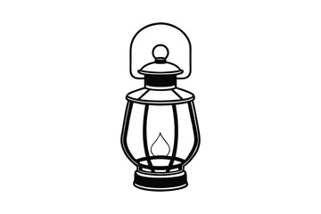 A black and white illustration of an old-fashioned lantern2.eps