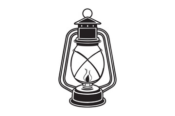 A black and white illustration of an old-fashioned lantern6.eps