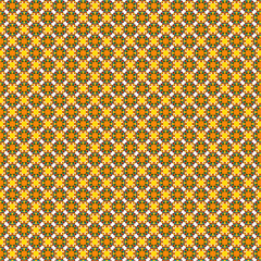 Simple geometric small floral background, pattern, grid, mosaic, kaleidoscope Yellow green abstract geometrical mosaic flowers