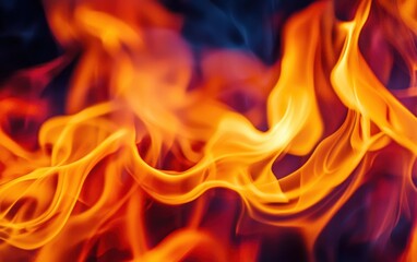 Fototapeta premium A detailed view of swirling flames with vibrant hues of red, orange, and yellow