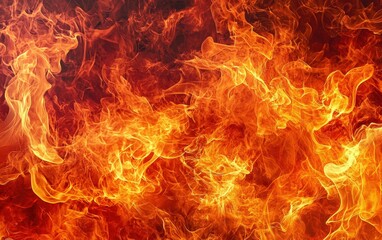 Fototapeta premium A detailed view of swirling flames with vibrant hues of red, orange, and yellow